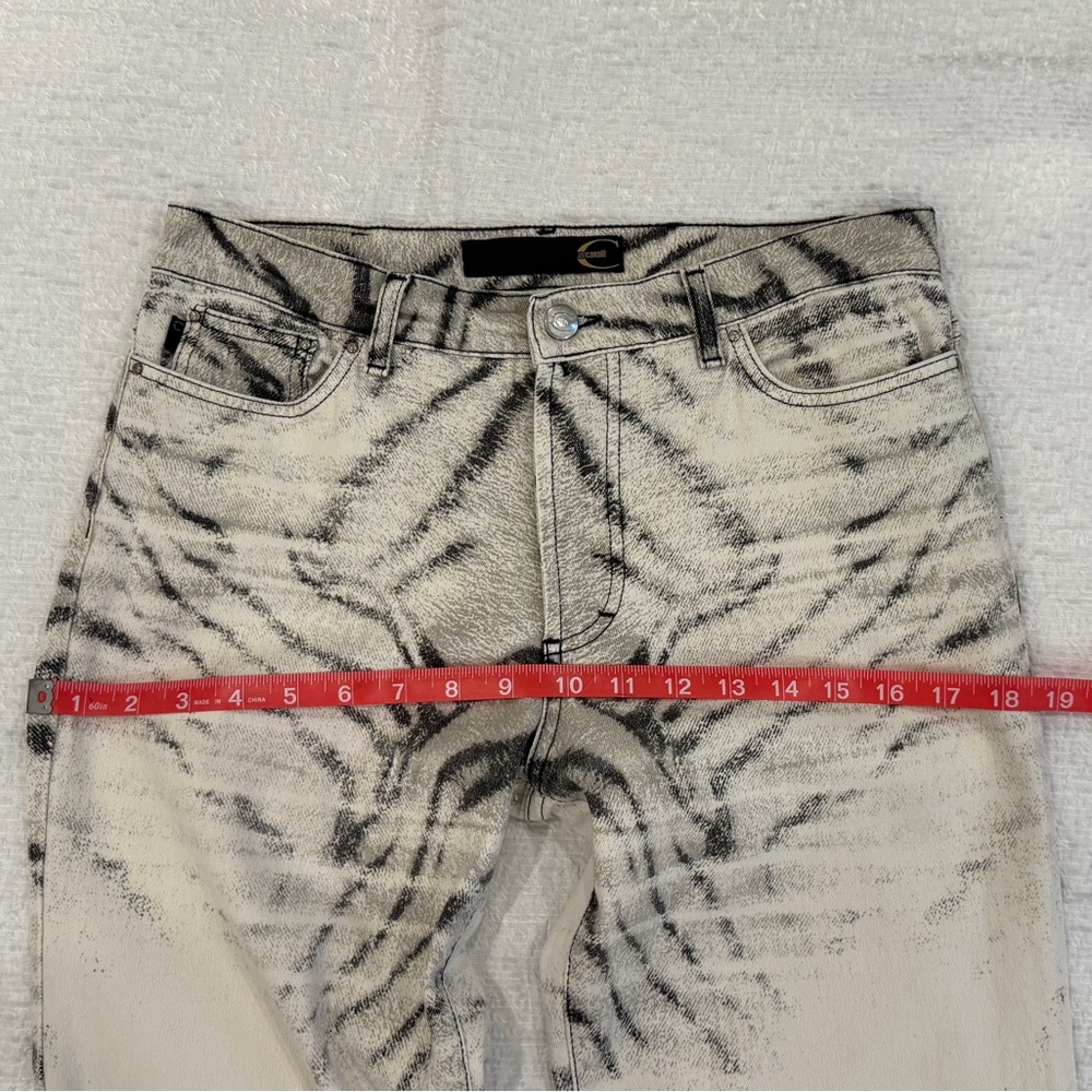 SUPER RARE HTF Vintage 2002 Just Cavalli Ombre Zebra Print Flared Jeans 29 NWOT - Picture 12 of 16